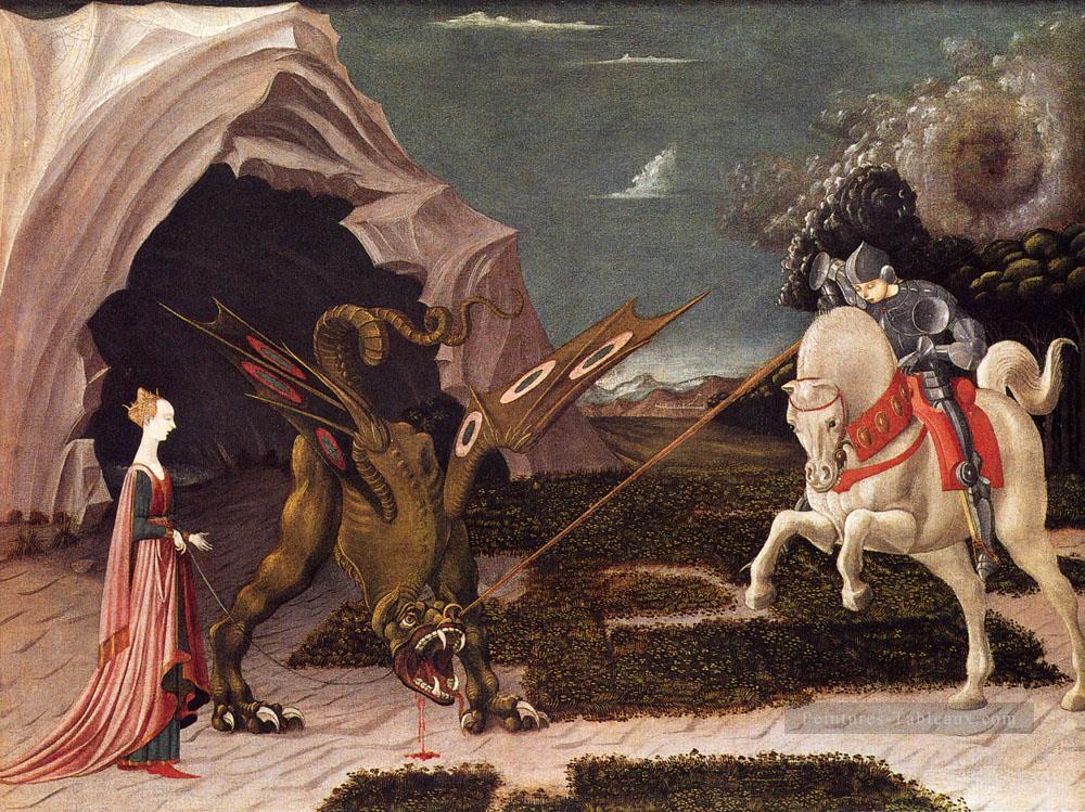 St George et le Dragon début de la Renaissance Paolo Uccello Peintures à l'huile